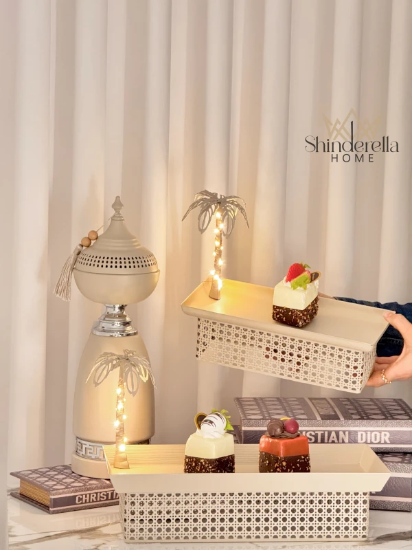 طقم ستاندات ضيافة سكني مع نخلة مضيئة