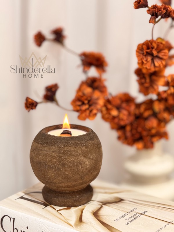 شمعة طابة خشبية