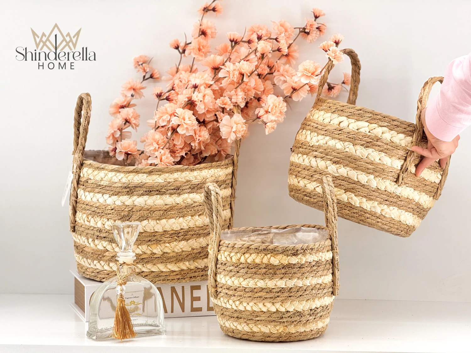 طقم سلات قش 3 قطع