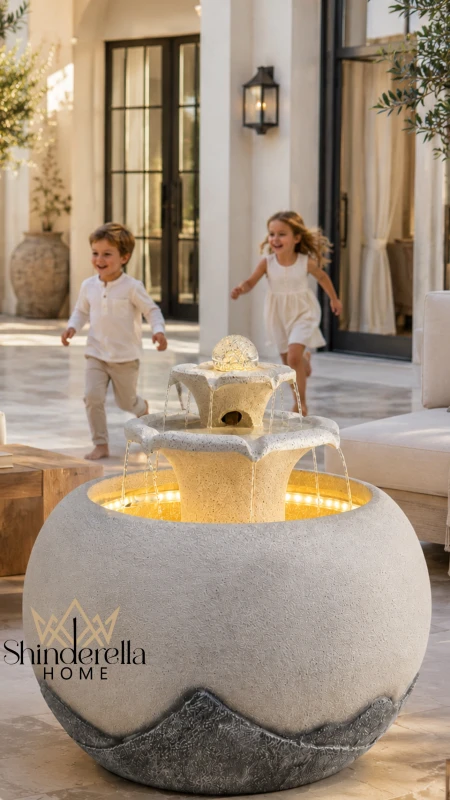 نافورة ديكور منزلية مضيئة – Crystal Ball Fountain