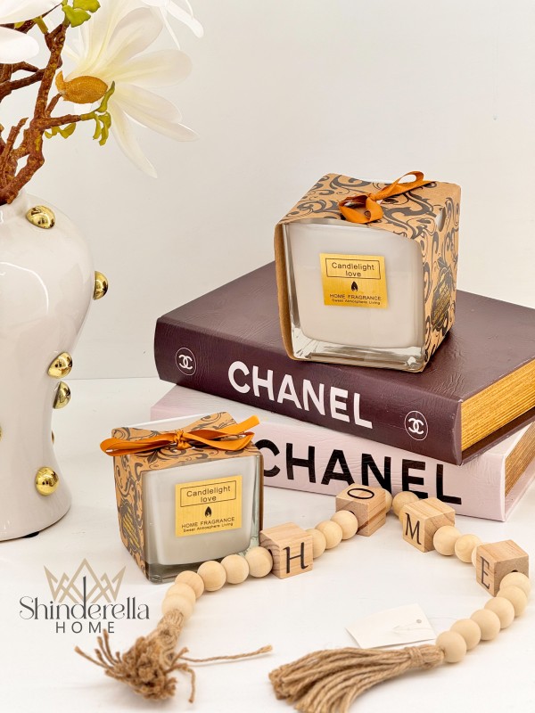 شمعة ديكور 3 فتايل اورانج حجم كبير