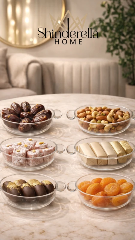 صحون ضيافة كريستال تشيكي حجم كبير✨