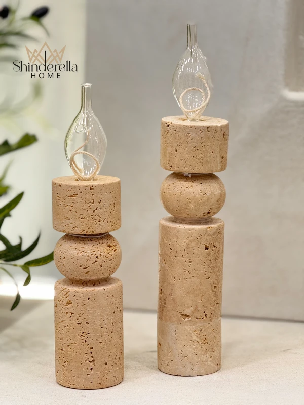 طقم شمعدان ديكور ترافاتين