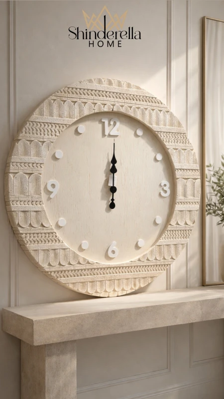 ساعة حائط حجر منحوت (قطُر متر)✨