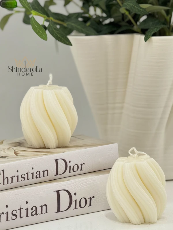 شمعة ديكور  طابة حجم وسط 22سم