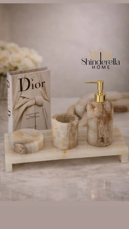 اكسسوار حمام مع ستاند رخام إيطالي   ✨