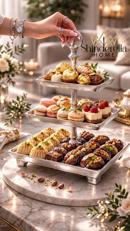 ستاند ضيافة هندي (فضي)✨
