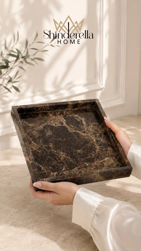 صينية مربع قطر 25 سم ‏RICH | Italian Marble